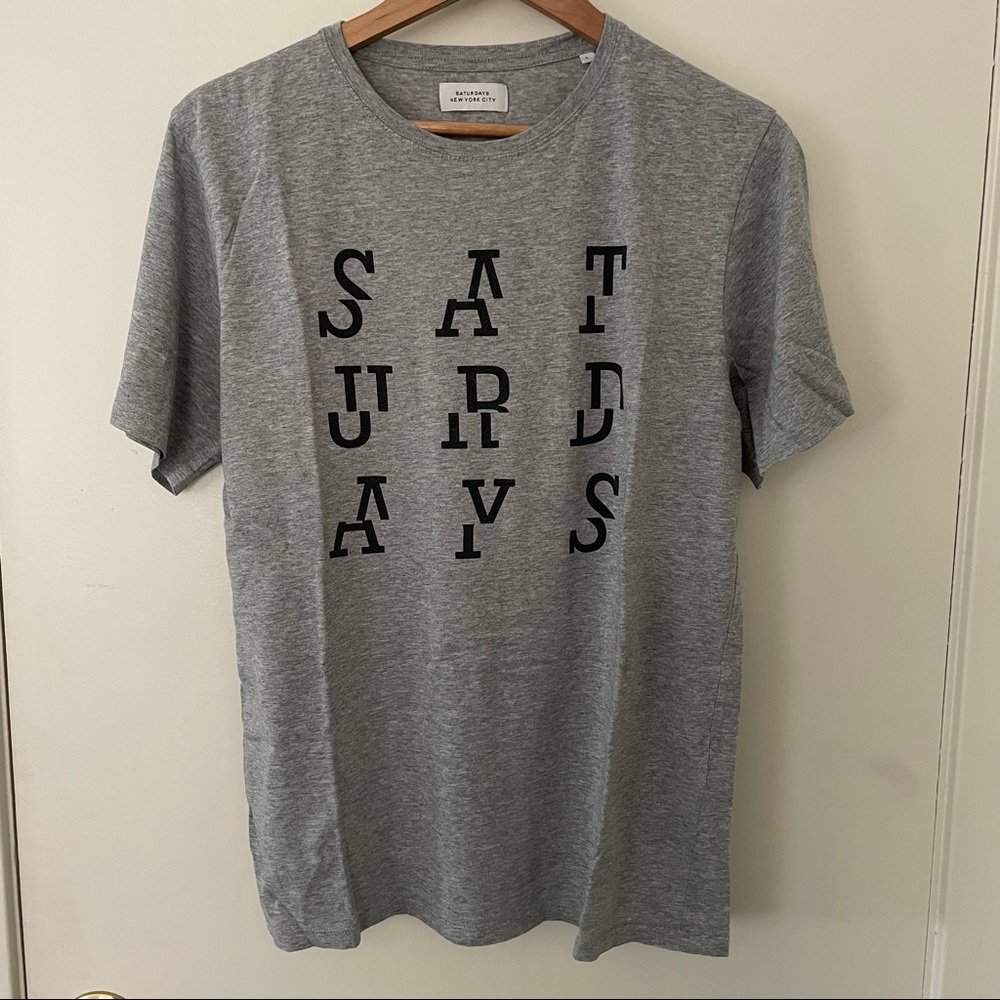 Saturdays NYC Gray Printed T-Shirt size L